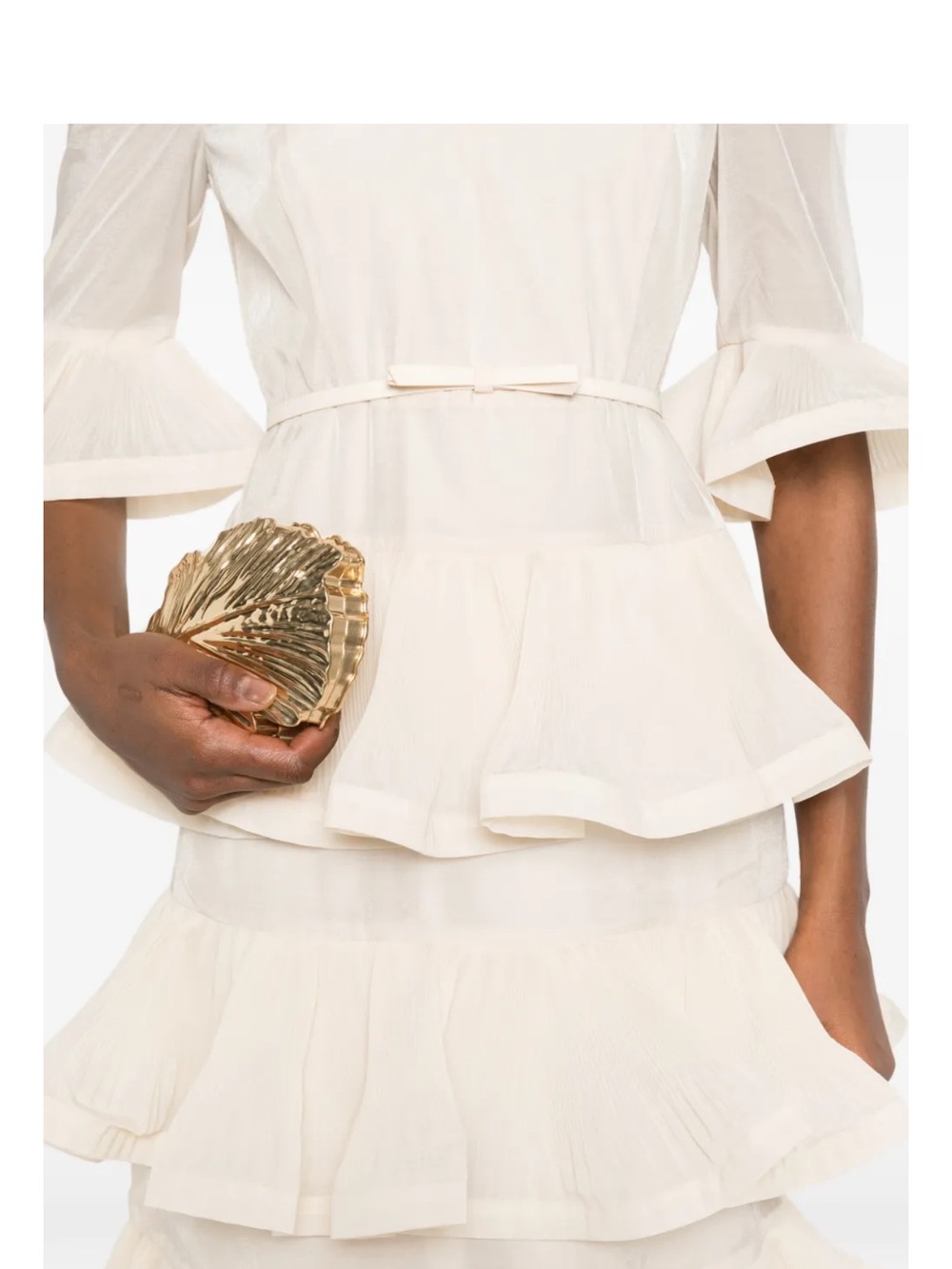 PLEATED SLEEVED MIDI DRESS - Picture 5 of 5